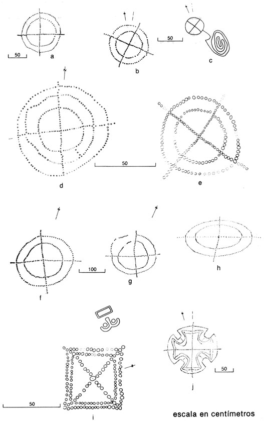 Diagramas cruces grabadas precolombinas, México