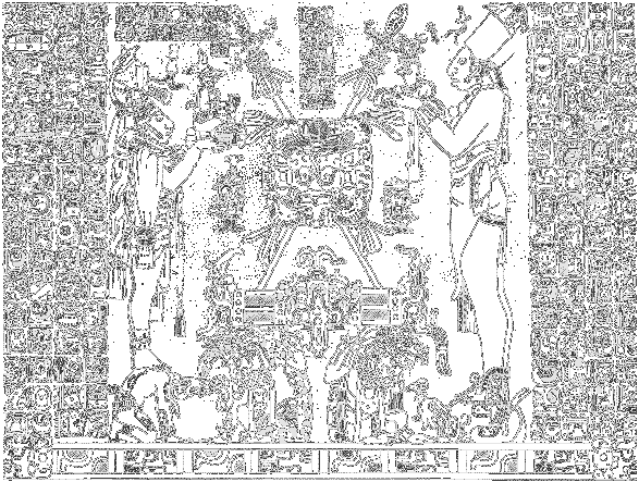 Palenque. Dios solar, como escudo y jaguar.